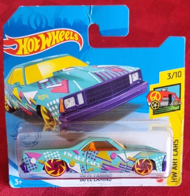 Hot Wheels '80 EL CAMINO - HW ART CARS 2021 - Nuovo Con Scatola - Scala 1/64 - Immagine 1 di 4
