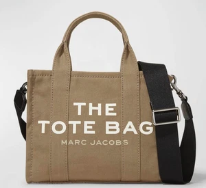 MARC JACOBS The Medium Canvas Tote Bag with Nylon Shoulder Strap - Slate Green - Picture 1 of 16
