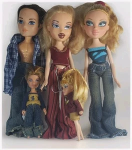 BRATZ Doll Lot of 5 ( 3 - 10" 2 - 5") 2001 2001 & 2003 No Feet 3 Girls & 2 Boys - Picture 1 of 6