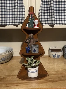 Vintage Eck Schmuck Regal Holz  - Bild 1 von 8