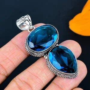 Colgante de joyería de plata esterlina 925 hecho a mano con piedras preciosas... - Imagen 1 de 7