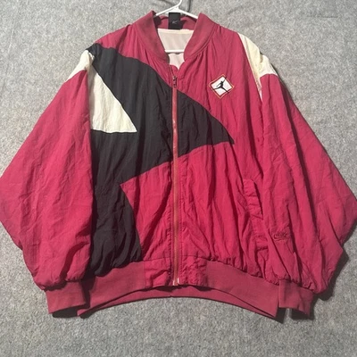 Chaqueta de Vuelo Nike Air Jordan Años 90 De Colección Cardenal Rojo Diamante Jumpman L Colorblock Foto 1 de 4