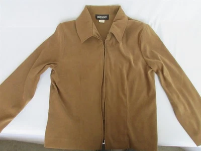 BRIGGS NY Jacket Womens Petite Small Faux Suede Lined Blazer Coat Jacket - Image 1 of 4