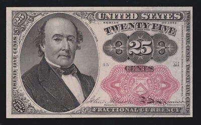 US 25c Fractional Currency Note Position 15-M FR 1308 Ch CU - Image 1 of 2