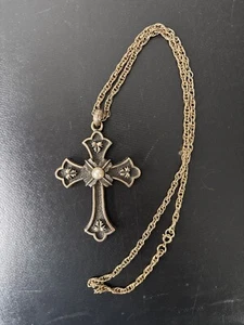 crocifisso Sarah Coventry vintage 1975 edizione limitata + catena croce cristiana - Foto 1 di 4