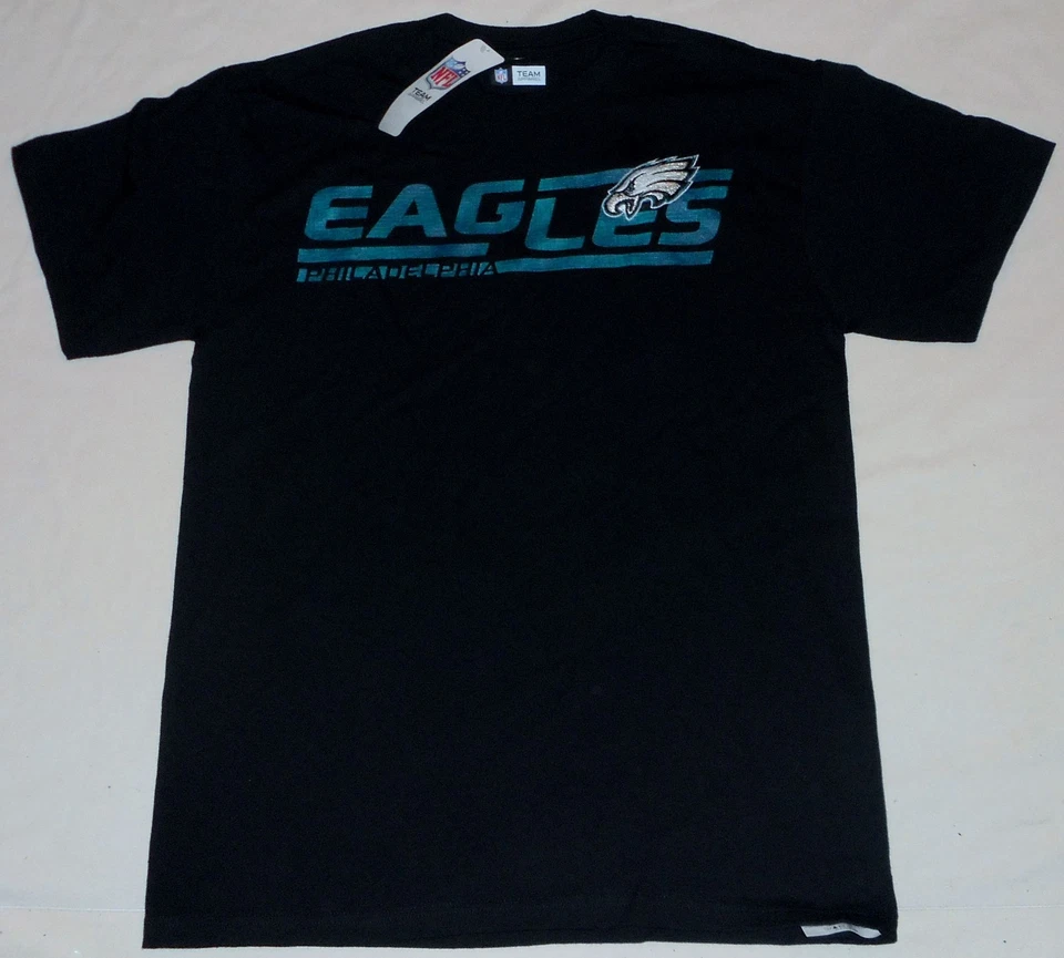 PHILADELPHIA EAGLES MEN'S T SHIRT NFL TEAM APPAREL M L XL  BLACK SHORT SLEEVE - Image 1 of 1