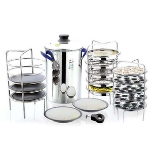 JVL Stainless Steel 15-Piece Multi-Purpose Idly Maker Set - Thatte Idly, Idiyapp - Picture 1 of 5