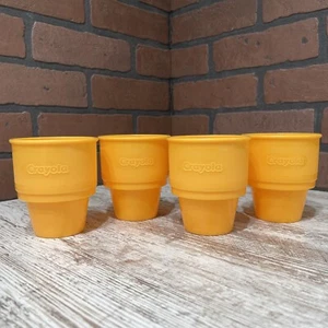 Crayola Cups 2007 Plastic Orange/Yellow #80051 Set of 4 Microwave Safe RARE! - Picture 1 of 5