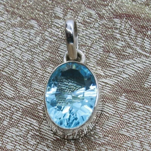Anhänger Blautopas Silber 925 Kettenanhänger Oval Blau Sterlingsilber 925 fa - Bild 1 von 4