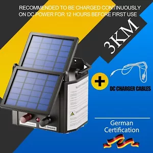 3km Solar Electric Fence Energiser Set Energizer Charger Pet Farm Horse Kit - Picture 1 of 8