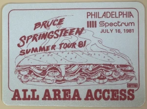 BRUCE SPRINGSTEEN 1981 Backstage Pass Philadelphia Spectrum 7/16/81 - Picture 1 of 2
