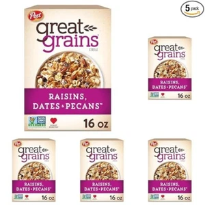 Great Grains Raisins Dates and Pecans Breakfast Cereal, Raisin Cereal new 5 pack - Picture 1 of 13