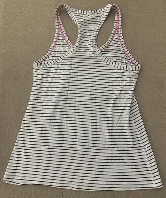 Camiseta sin mangas Lululemon Cool Racerback CRB para mujer 6 crema negra rayas extremas Foto 1 de 4