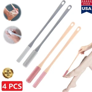 4PCS Toe Gap Cleaning Brush Shower Foot Scrubber Silicone Long Handle Foot Brush - Picture 1 of 16