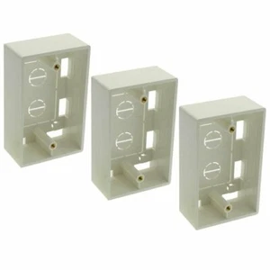 3 Pack Single 1 Gang White Surface Mount Mounting Junction Box For Wall Plate - Picture 1 of 3