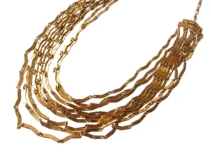 Vintage KRAMER of NEW YORK 70s Chunky Gold-Tone Multistrand Collar Necklace EVC - Picture 1 of 14