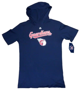 Cleveland Guardians Felpa con Cappuccio T-Shirt Blu Navy Uomo Small - Foto 1 di 3