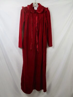 Bata de mujer Contemporary Collections pequeña de terciopelo rojo EE. UU. cremallera cuello manga larga Foto 1 de 4