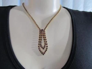 Collar Granate Bohemio Victoriano De Colección Corte Rosa - Imagen 1 de 10