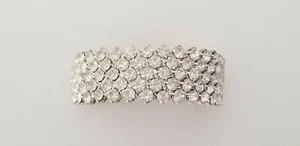 Rhinestone Crystal Barrette Ponytail Holder Wedding Formal Silvertone Bling - Picture 1 of 4