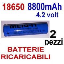 2 X BATTERIA 18650 4,2V 8800 mAh RICARICABILE PILA TORCIA AVVITATORE 