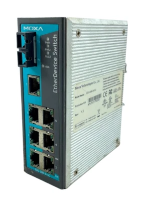 Moxa EDS-308-M-SC Industrial Unmanaged Ethernet Switch 10/100BaseT(X) port - Image 1 of 4
