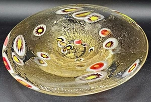 Vnt Murano Millefiori Gold Flecks Art Glass Dish - Picture 1 of 5