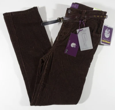 Calça Gloria Vanderbilt Amanda Veludo Feminina 4 Pequena Ajuste Clássico Elástico Marrom - Imagem 1 de 4