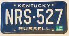 Kentucky 1987 RUSSELL COUNTY License Plate # NRS-527