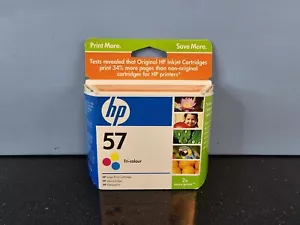 HP 57 Genuine Ink Cartridge C6656AE ABB 57 Tri Colour Inkjet Deskjet + More New - Picture 1 of 24