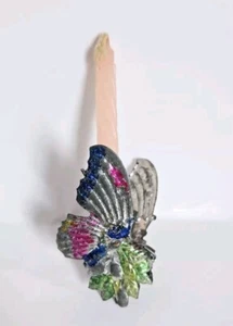 Antiker Metall Schmetterling Kerzenständer Clip geprägt - Bild 1 von 4