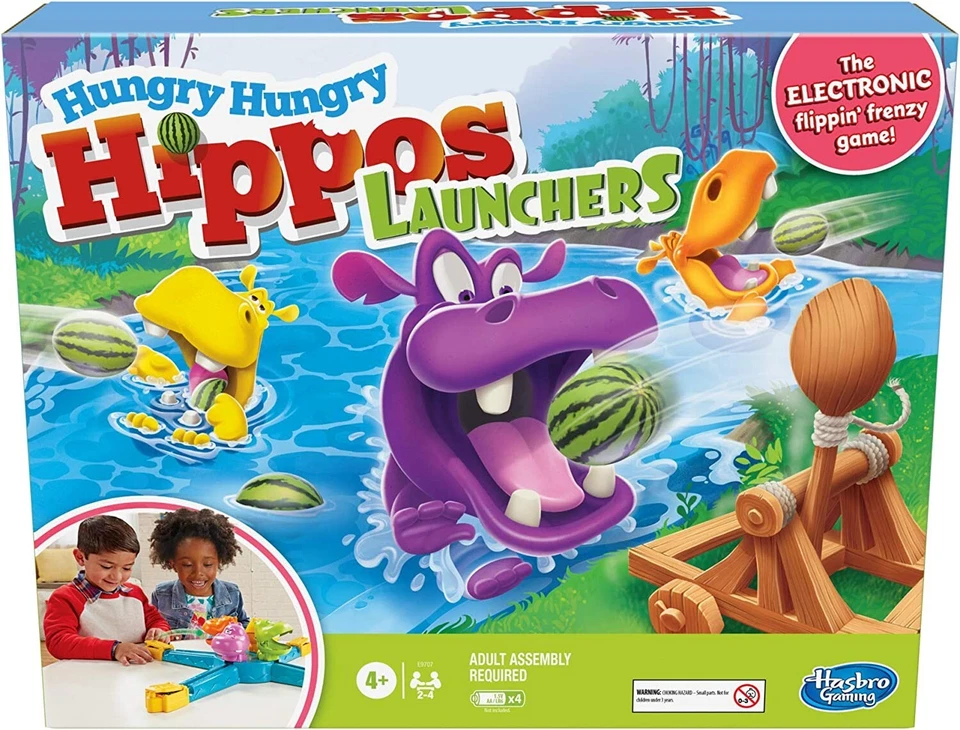 Hungry Hungry Hippos Launchers Kids Party Family Board Game Ages 4+Box damaged - Image 1 of 4