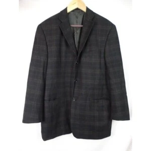 Vestimenta Men's Suit Blazer Size 40 Black Plaid Cashmere Sports Coat Jacket - Picture 1 of 14
