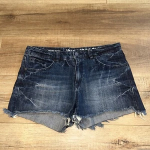 VOLCOM Womens Size 9 Cut Off 100% Cotton Denim Blue Jean Stoned Shorts - Picture 1 of 7