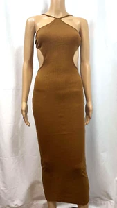 Damen Sexy Ärmellos Träger Rücken Tether Cutout Langes Kleid Rückenfrei Größe S - Bild 1 von 4
