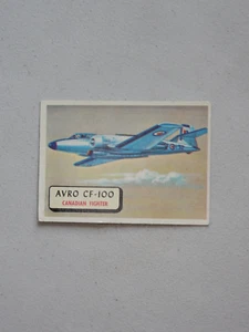 1957 Topps Airplane Trading Card #24_Avro_CF-100_Canadian Fighter_Red Back - Picture 1 of 2