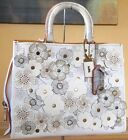 Coach Exotic Tea Rose Rogue Satchel Leather Chalk White Limited Edition Nwt
