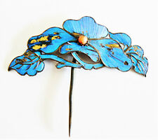 Qing Dynasty Kingfisher feather Hair Pin Chinese Coral Antique Tian-tsui 點翠 珊瑚