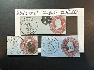 US Scott # U 232 (qty 3) Territorial & Fancy Cancel NICE!!! - Picture 1 of 3