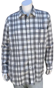 Nat Nast Luxury Originals Mens XL Extra Large Button-Up Shirt Light Gray Checked - Picture 1 of 9