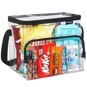 Bolsa de almuerzo transparente Masirs, bolsa de almuerzo de plástico PVC duradera transparente con - Imagen 1 de 7