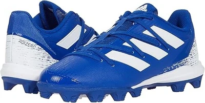 New adidas Boys Afterburner 8 Baseball Shoes Molded Cleat Sz 4 Royal/White - Image 1 of 2