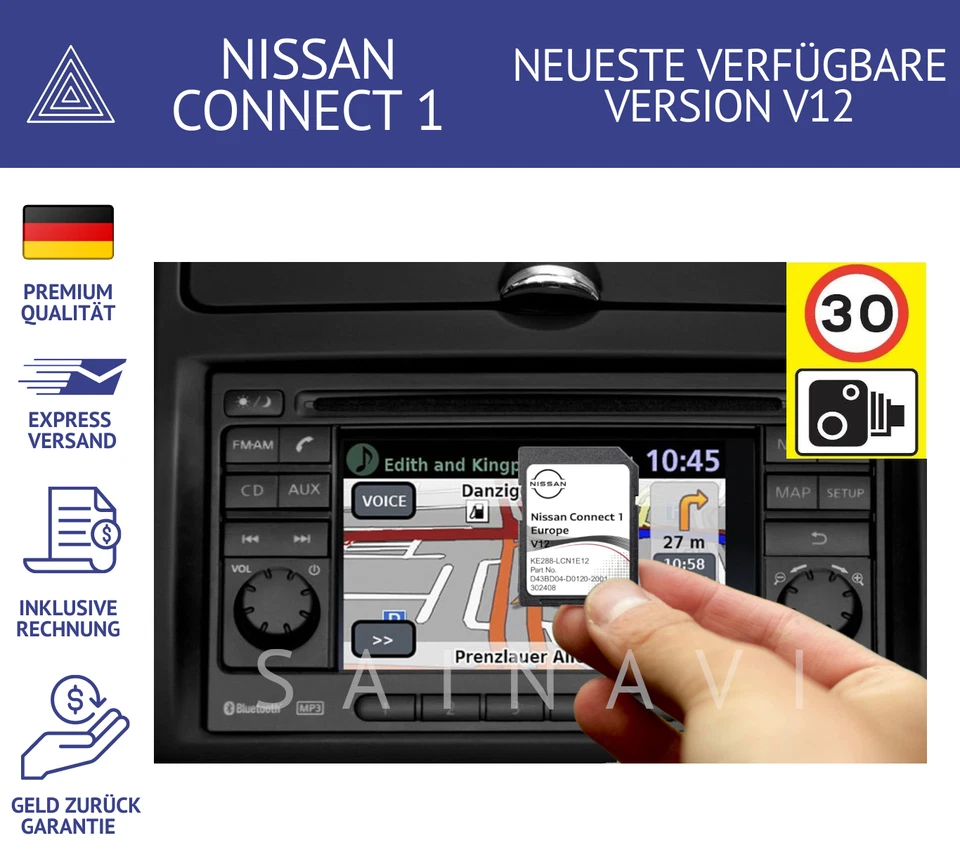 NEU für Nissan Connect 1 V12 EU & UK Navi SD Karte für Nissan Connect 2023 - Bild 1 von 4