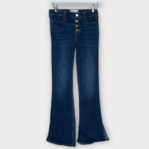 Abercrombie & Fitch Kids High Rise Wide Leg Split Hem Jeans Medium Wash 13/14 - Picture 1 of 5
