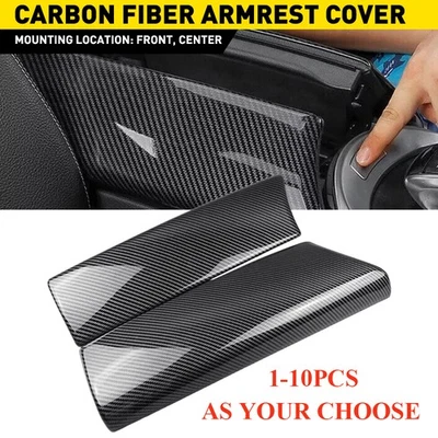 Middle Center Storage Box Trim For Mercedes Benz C-Class 2015-2020 Carbon Fiber — 第 1/4 张图片