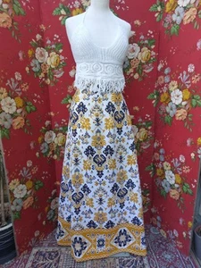 Vintage 1970's 70's Hippy Festival Maxi Skirt Size 10 - 12 - Picture 1 of 4