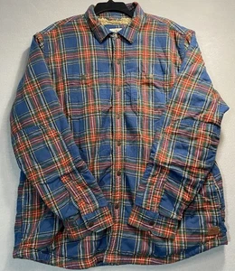 LL Bean Shirt Jacket Mens XL Plaid Flannel Sherpa Lined - Picture 1 of 13