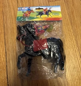 Giocattolo vintage cavallo cowboy indiani nuovo in confezione floccato - Foto 1 di 5