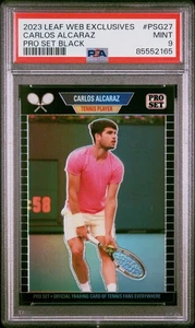 2023 Leaf Pro Set Metal Carlos Alcaraz Tennis Black /49 PSA 9 Mint PSG-27 - Bild 1 von 2