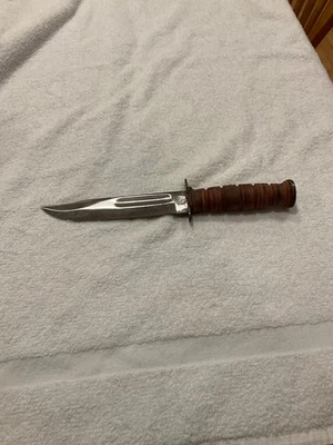 Cuchillo de hoja fija CAMILLUS Bowie, cromo, cuero Mark II  Foto 1 de 4